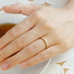 楽天市場】K18YG ミル打ちダイヤモンド エタニティリング【SIクラス0.5