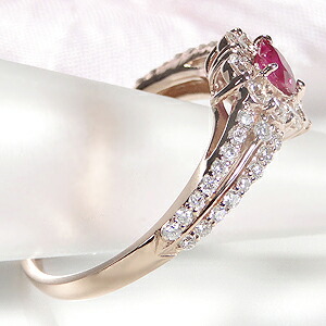 楽天市場】K18PG ハート ルビー ダイヤモンド リング【0.7ctUP】【送料