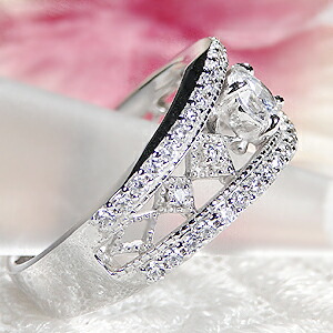 楽天市場】pt900 ゴージャス ダイヤモンド リング【0.76ct】中石0.3ct