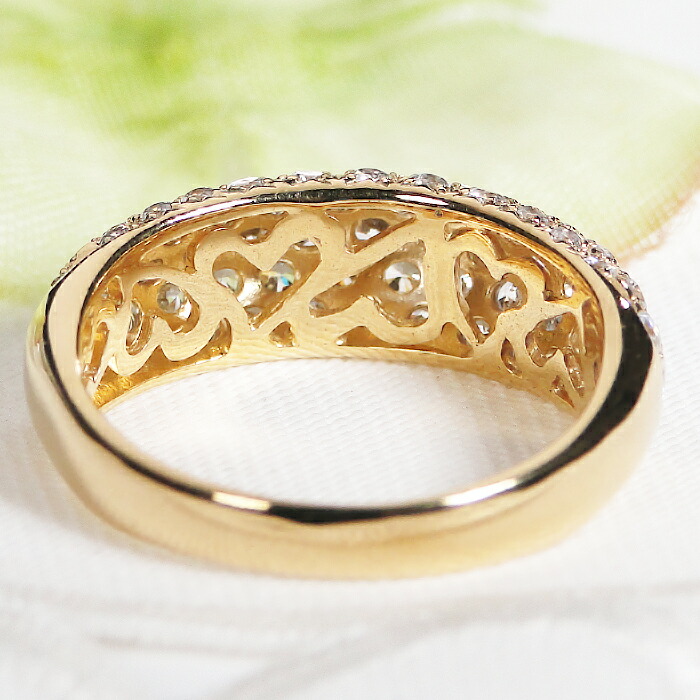 楽天市場】K18YG ダイヤモンド パヴェ リング【1.0ct】【送料無料