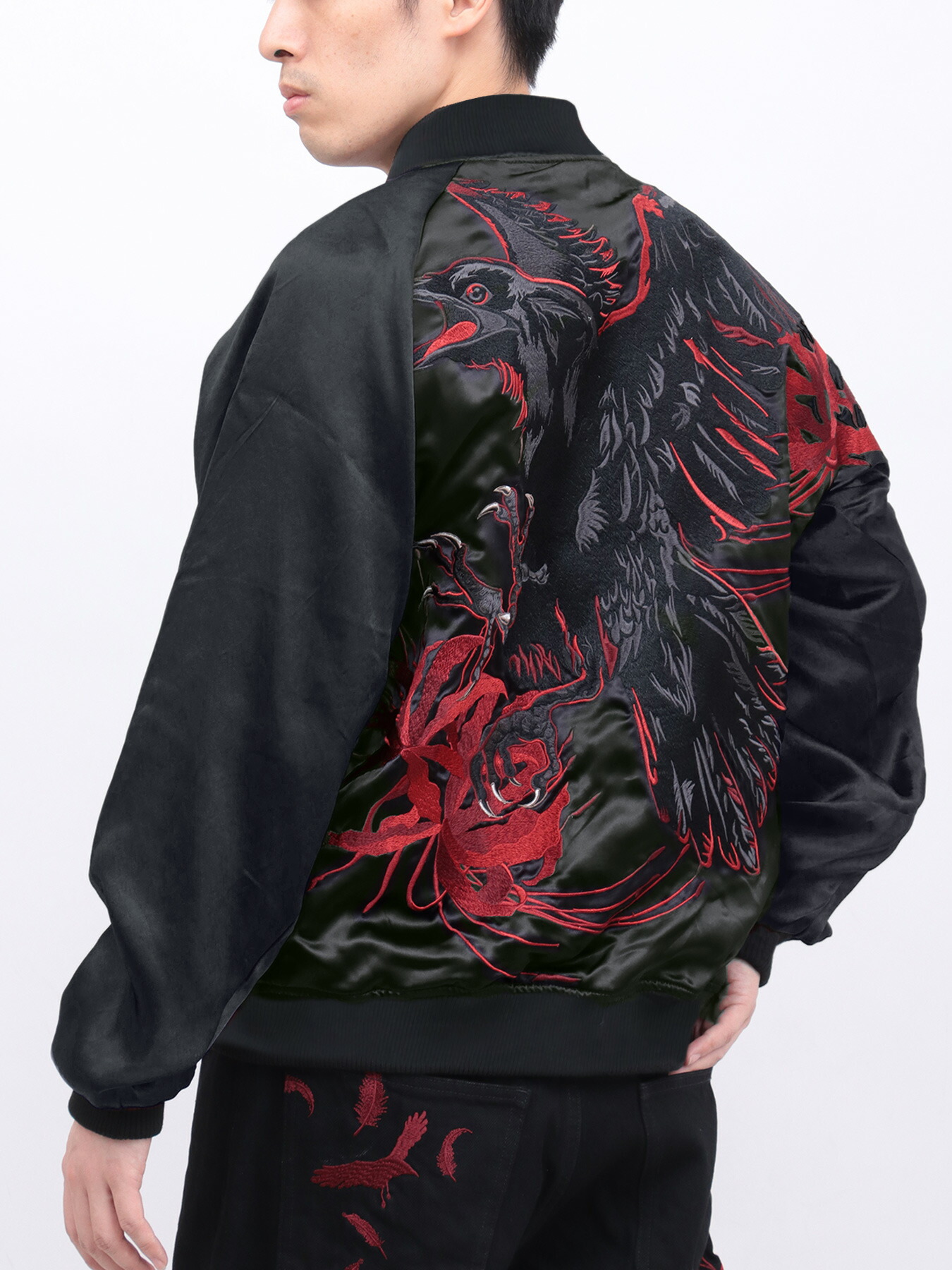 楽天市場】【絡繰魂・漆】“八咫烏と彼岸花”総刺繍リバーシブル