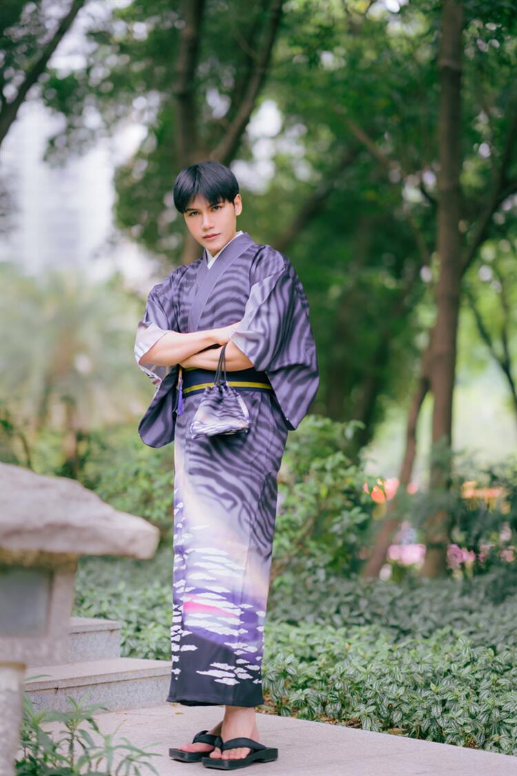 楽天市場】浴衣 メンズ セット ヒョウ柄 花火大会 夏 着物 帯 浴衣