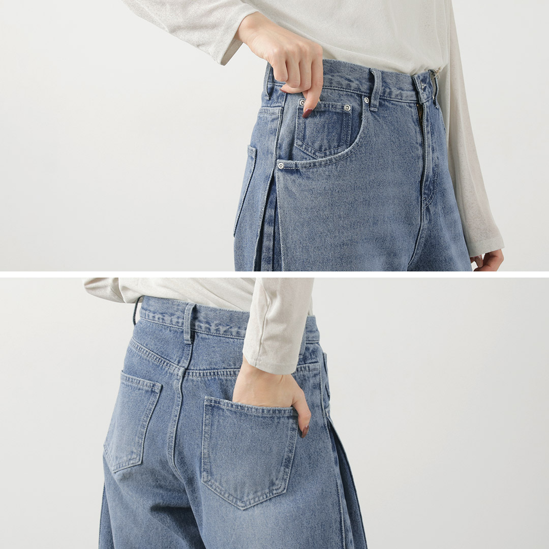 楽天市場】YENN（イェン） サイドプリーツ デニムパンツ / レディース