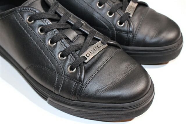 楽天市場】GUCCI グッチ GUCCIプレート レザースニーカー 423301