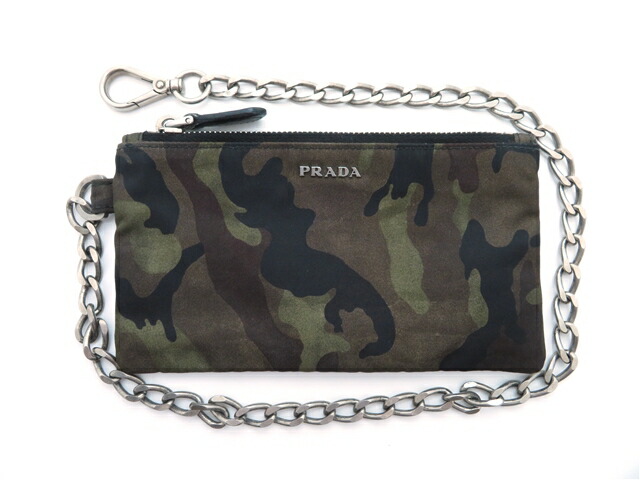 PRADA プラダ ナイロン カモフラ チェーン 財布 小銭入れ コインケース