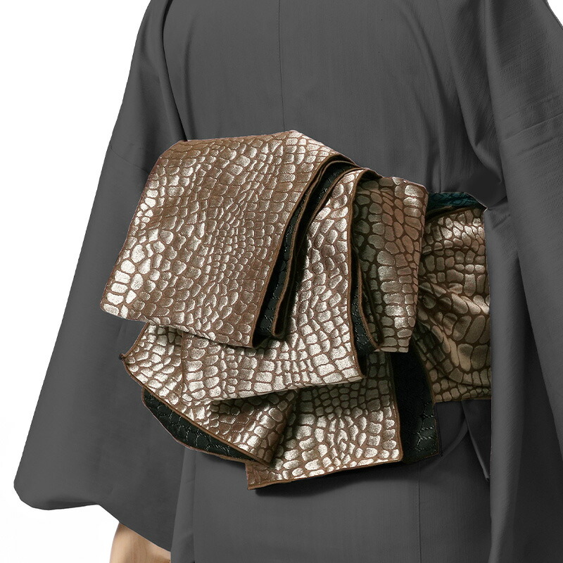 楽天市場】兵児帯 大人 クロコダイル シルバー グレー ブロンズ