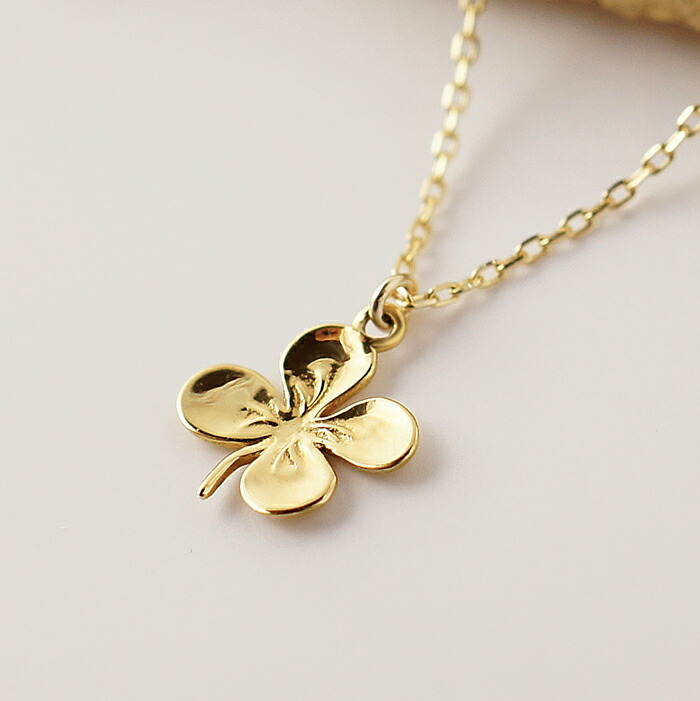 楽天市場】k18 ゴールド ネックレス 四葉のクローバー 18金 お守り