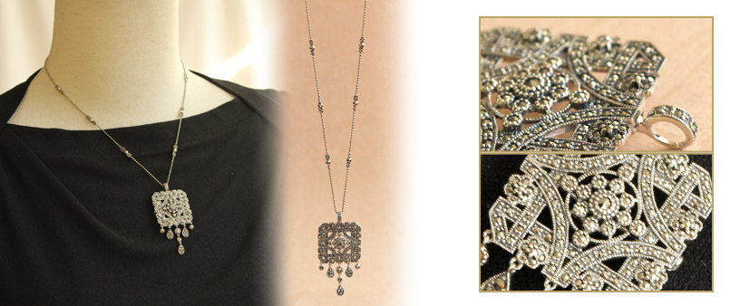 楽天市場】【碌山】 シルバー ブローチ ペンダントトップチェーンは