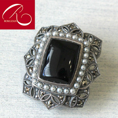 楽天市場】【碌山】 シルバー オニキス ブローチ&ペンダントトップ