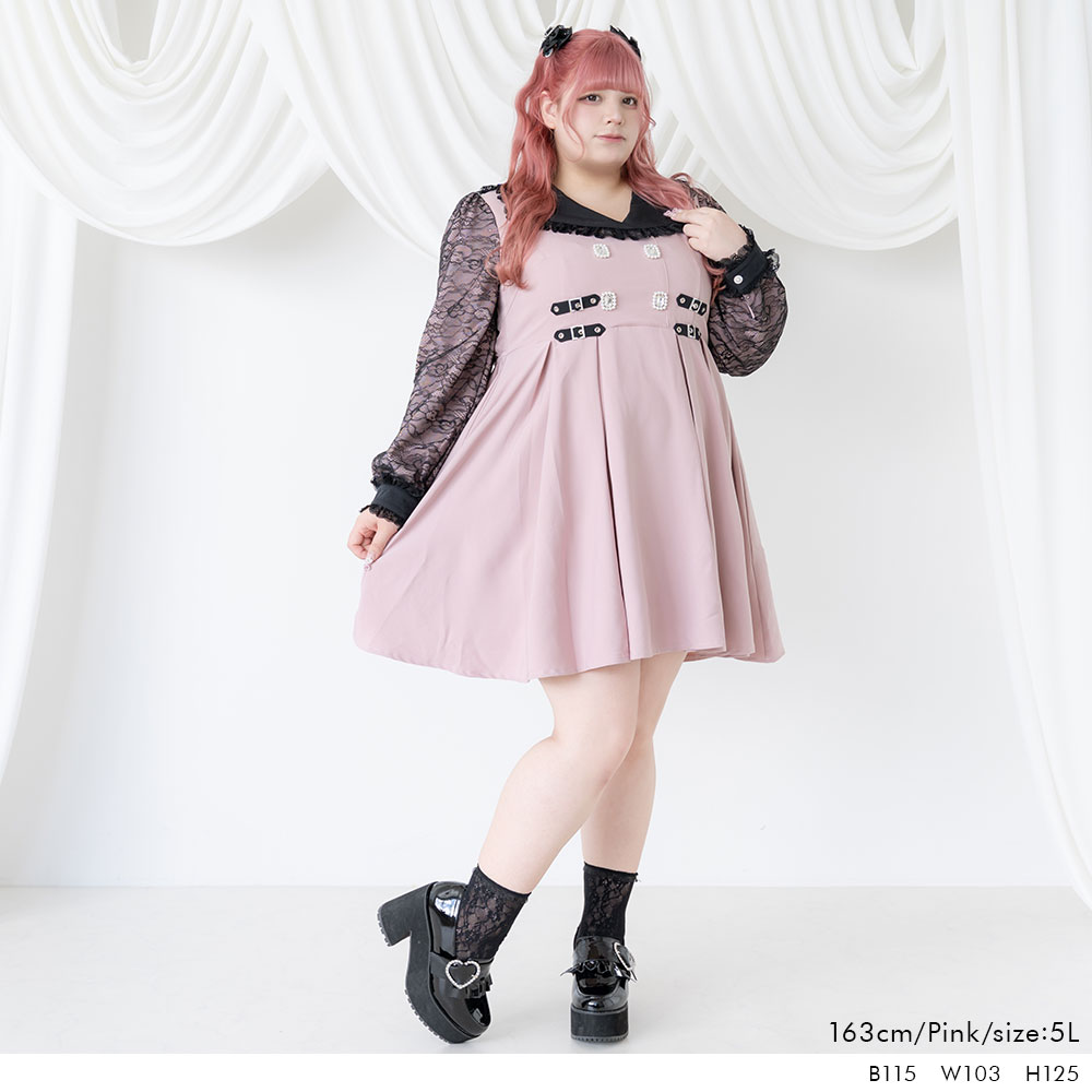 楽天市場】キラキラビジューテーラードレースワンピース レディース