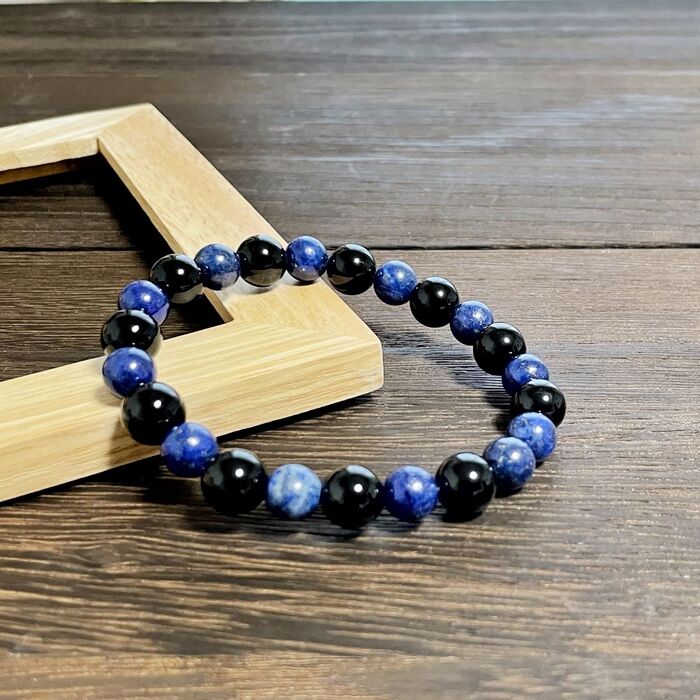 楽天市場】天然石 ブラックオニキス ラピスラズリ ブレスレット