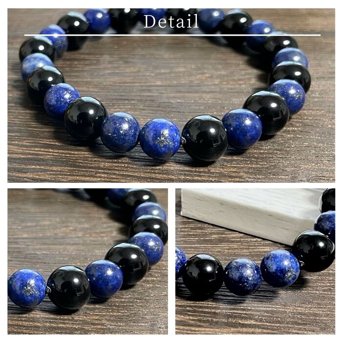 楽天市場】天然石 ブラックオニキス ラピスラズリ ブレスレット