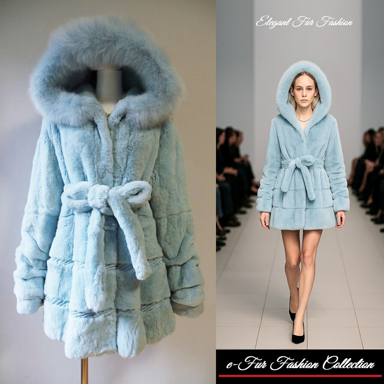 楽天市場】肉厚スカイブルーフォックスファー＆レッキス毛皮コート