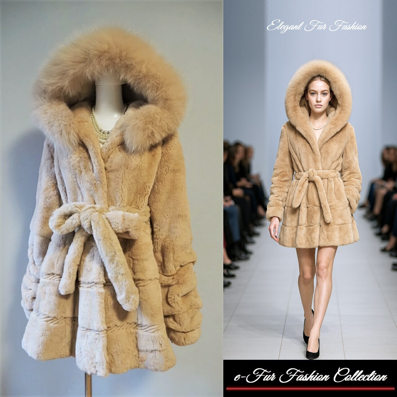 楽天市場】ベージュフォックスファー＆レッキス毛皮コート リアル
