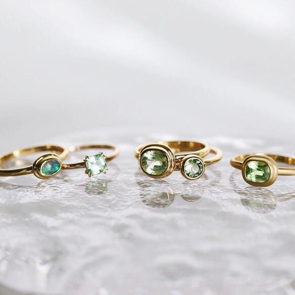 楽天市場】【9号】一点物〈one-off〉K18◇ミントガーネットリング 1.22