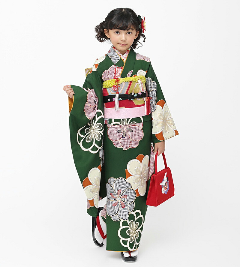 楽天市場】七五三 着物 7歳 紅一点 正絹 女の子 きもの単品 小紋