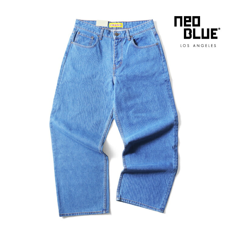楽天市場】NEO BLUE / ネオブルー NEO244 MEDIUM BLUE BAGGY JEANS