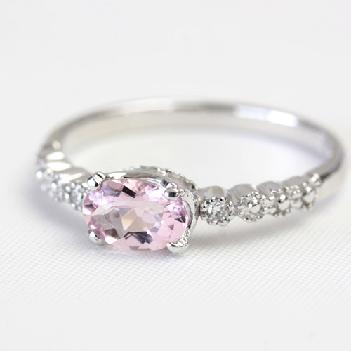 楽天市場】K18 18金 リング モルガナイト リング 4.0×6.0 （ピンク