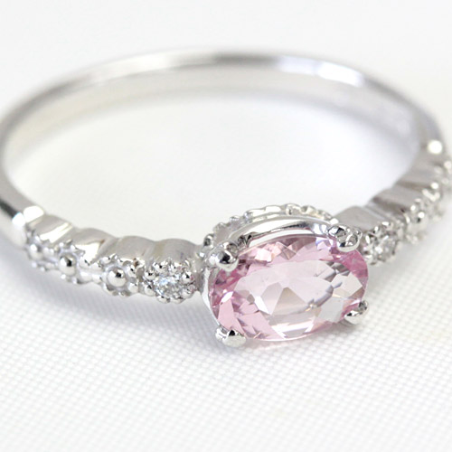 楽天市場】K18 18金 リング モルガナイト リング 4.0×6.0 （ピンク