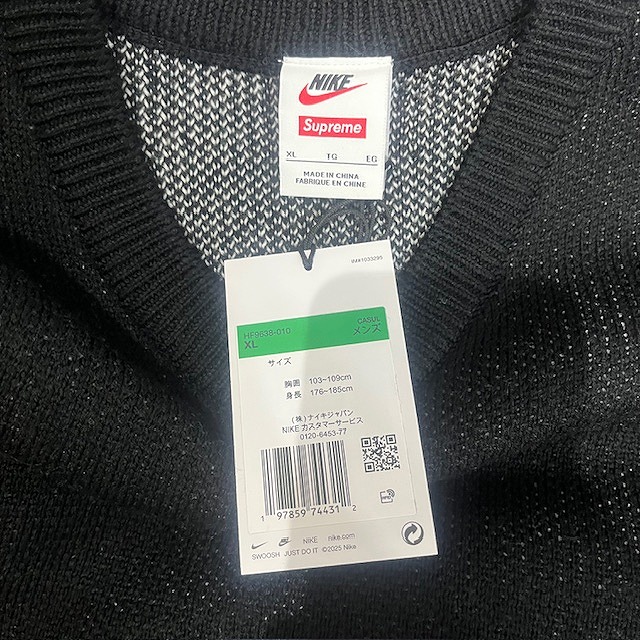 楽天市場】Supreme 25ss x Nike Sweater Vest Black Size-XL HF9638