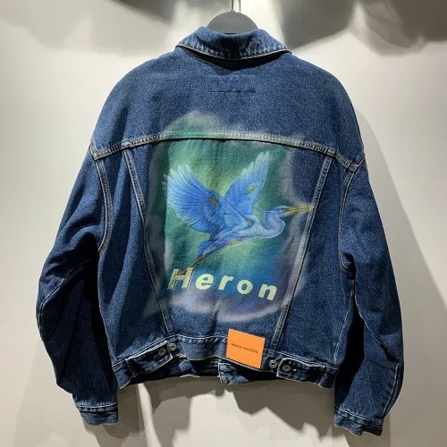楽天市場】HERON PRESTON AIRBRUSH DENIM JACKET HMEA016F18689002