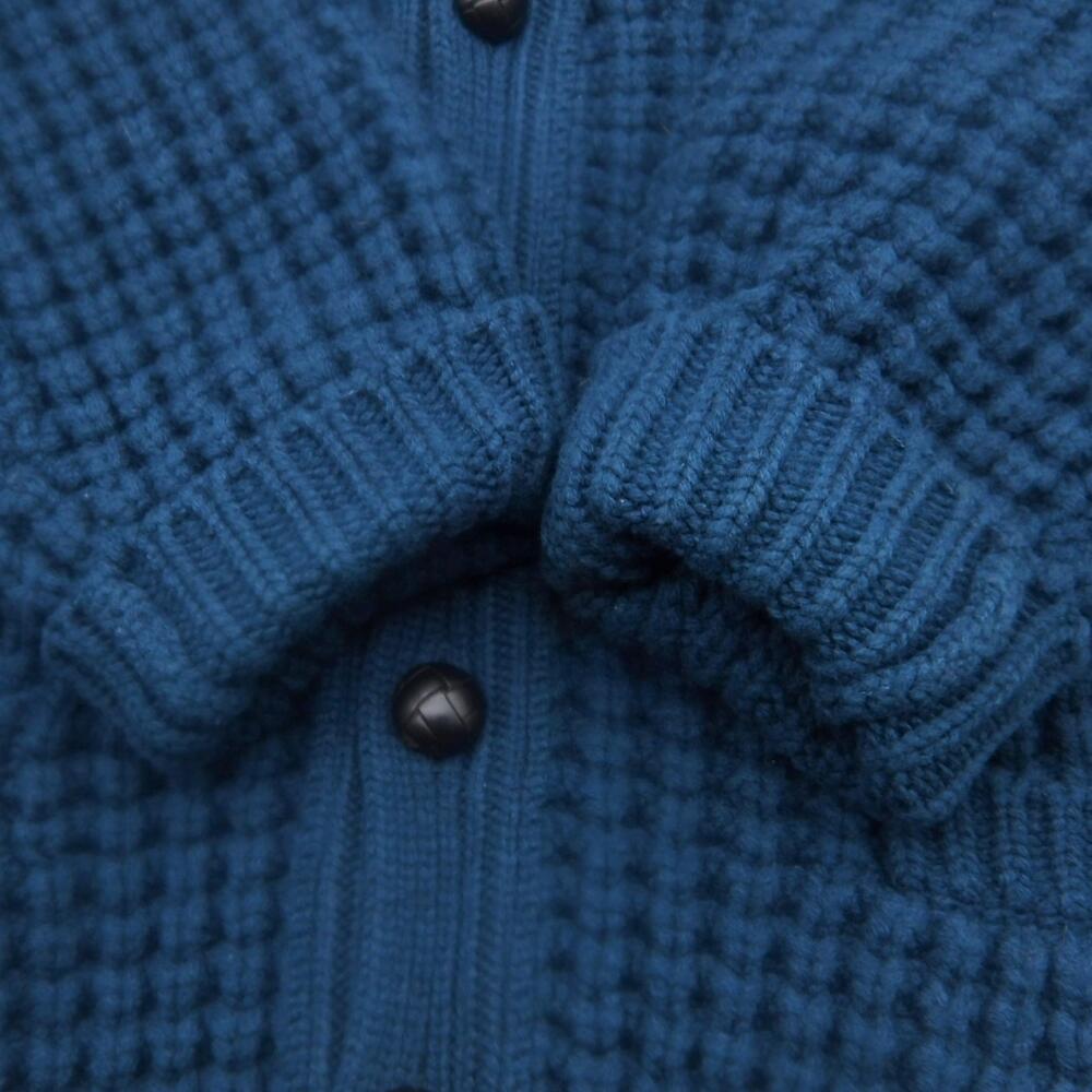 楽天市場】WACKO MARIA 24aw WAFFLE KNIT CARDIGAN BLUE サイズL ワコ