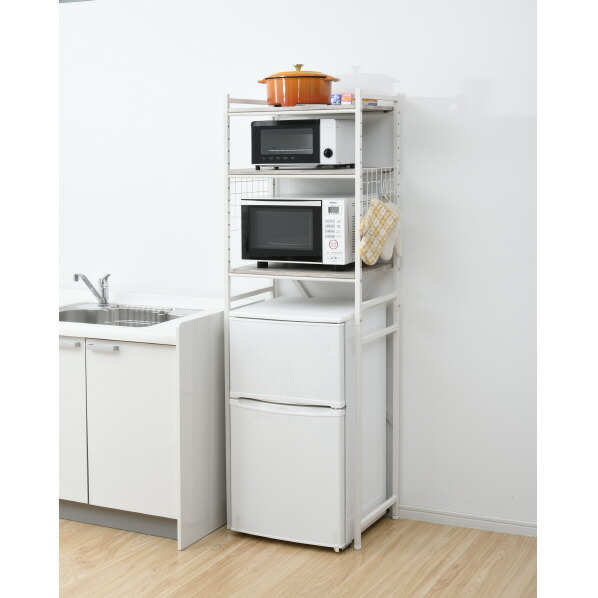 楽天市場】山善 冷蔵庫上ラック アンティークアイボリー/サンド