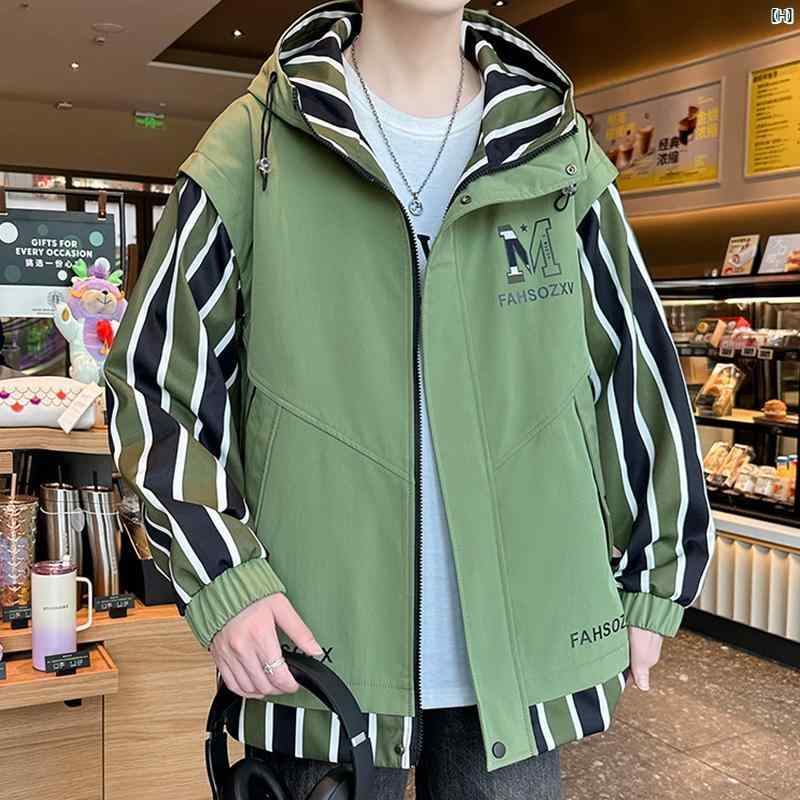 楽天市場】文字 フード付き メンズカジュアル 刺繍 ジャケット メンズ