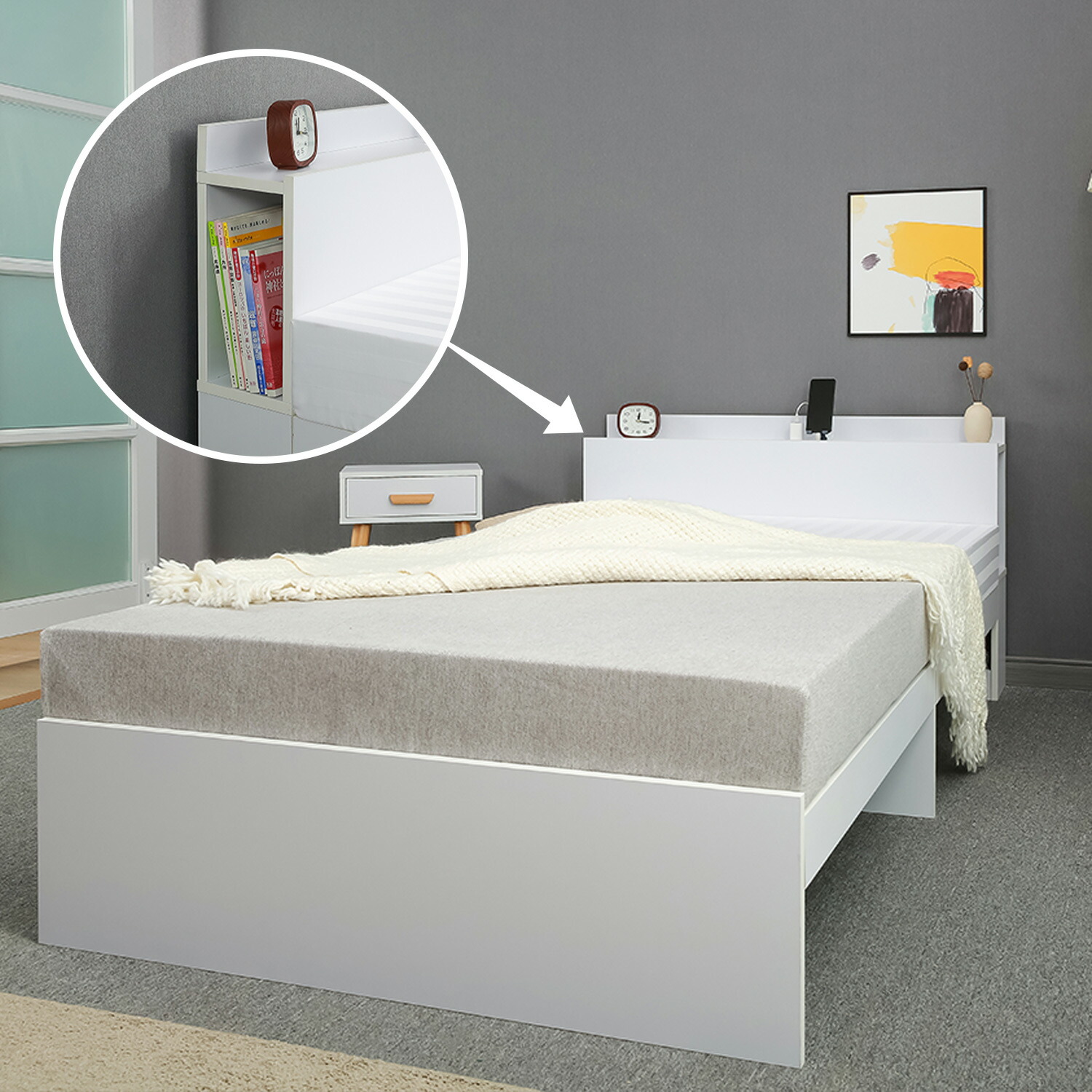 楽天市場】【本日2,000円OFF☆P5倍】ベッドフレーム 木製 収納付き