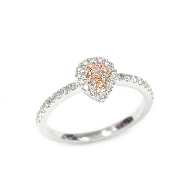 楽天市場】ピンクダイヤモンド リング ファンシーピンク ペアシェイプ