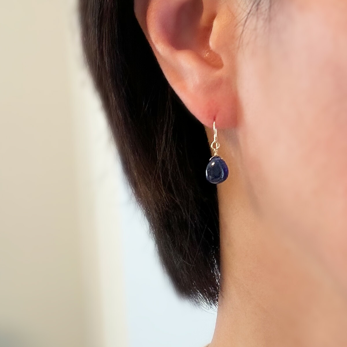 楽天市場】ブルーサファイア プレーン ピアス K14GF 天然石 小粒 上品