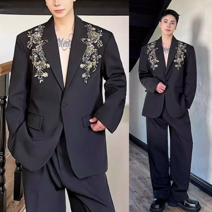 楽天市場】【Le sucood】 花柄刺繍ジャケット テーラードジャケット