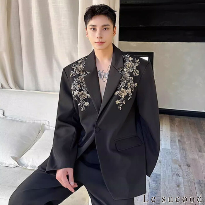 楽天市場】【Le sucood】 花柄刺繍ジャケット テーラードジャケット