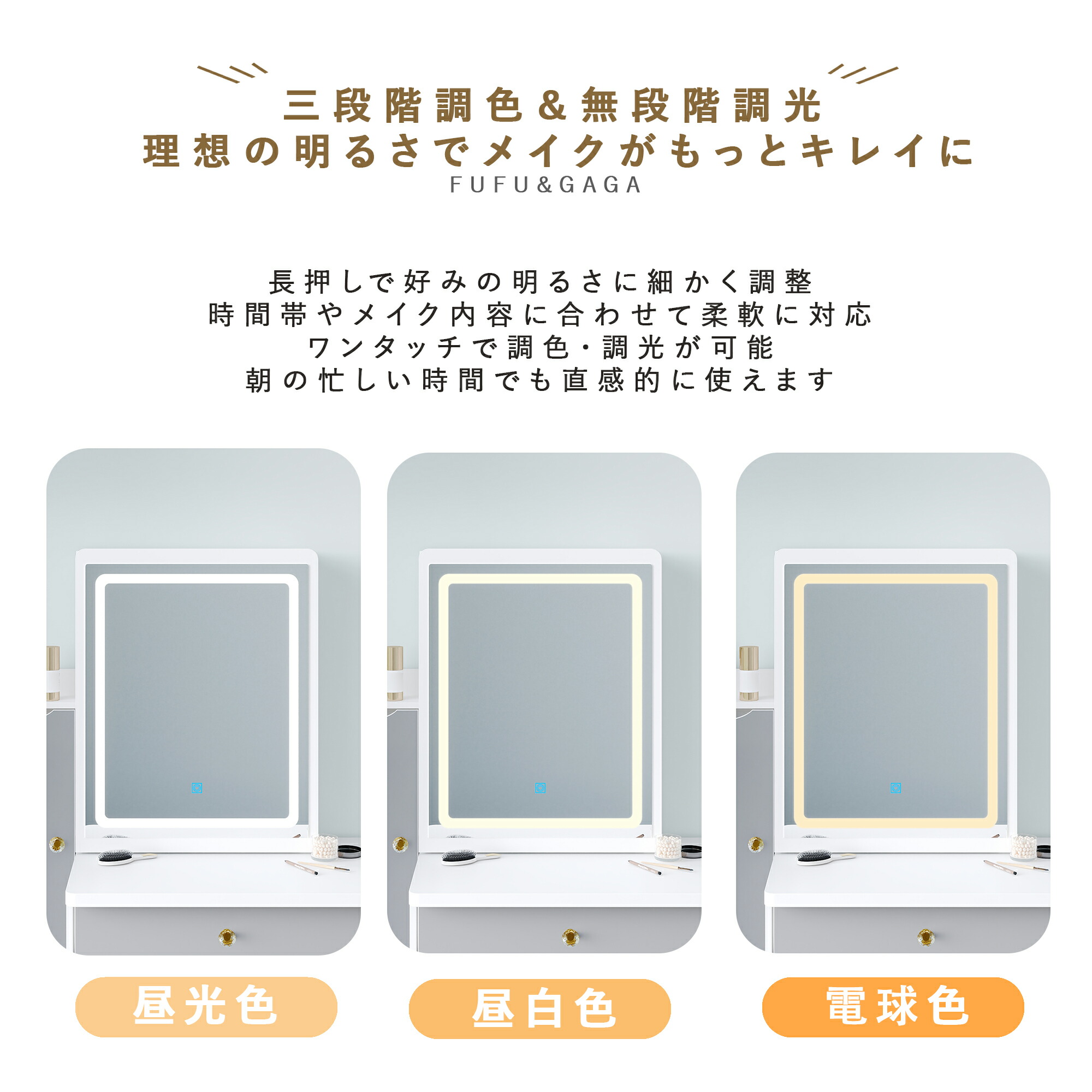 楽天市場】☆月間優良店舗受賞☆ ドレッサー コンパクト 3色 LEDライト