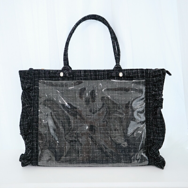 楽天市場】パレットリリーツイードバッグ ビジューリボン ビッグサイズ