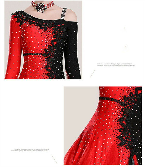 楽天市場】社交ダンス ワンピース モダンドレス 赤 大きいサイズ 長袖