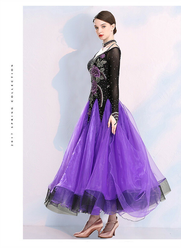 楽天市場】社交ダンス ワンピース モダンドレス 黒 大きいサイズ 長袖