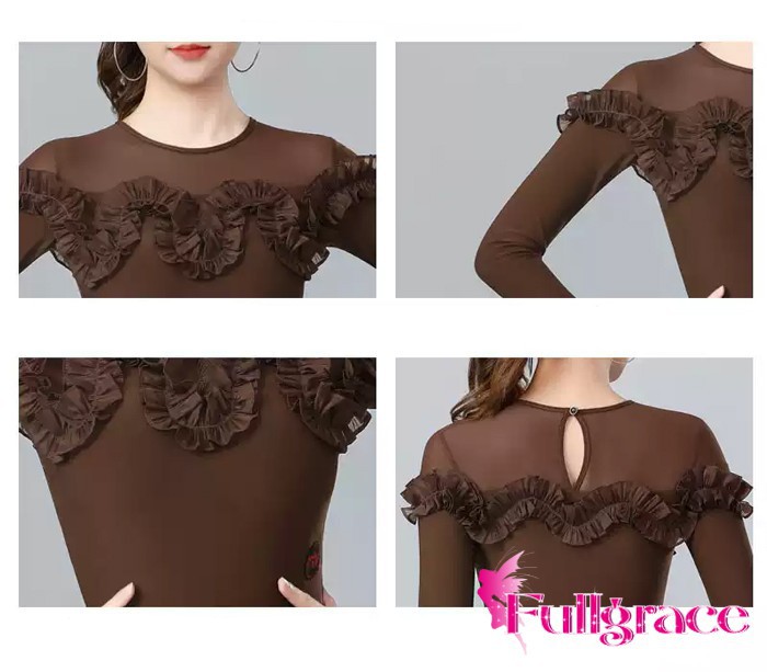 TID 社交ダンストップス レオダートタイプ ツバキのボタン 黒 オーダー