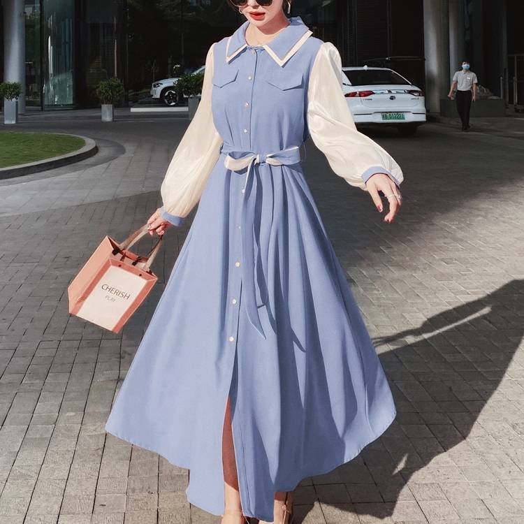 楽天市場】バイカラー ワンピース レディース 送料無料 3色 フレア