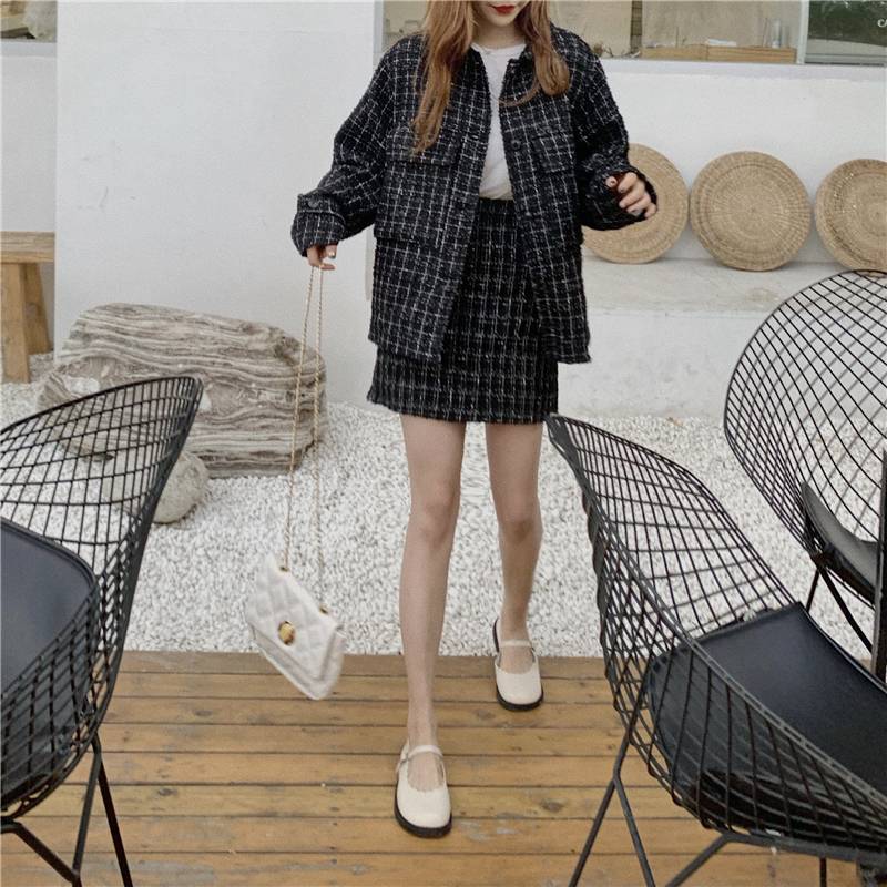 楽天市場】ツイード セットアップ レディース 送料無料 2色 ジャケット