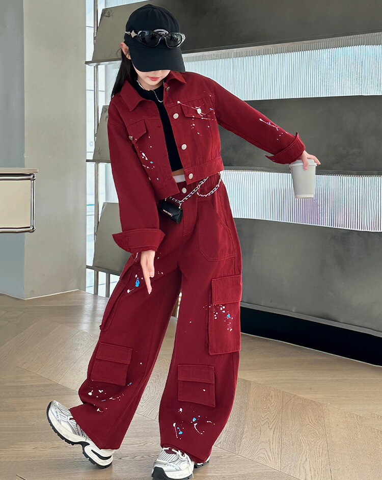 楽天市場】キッズダンス衣装 赤 セットアップ ダンス 衣装 赤スーツ