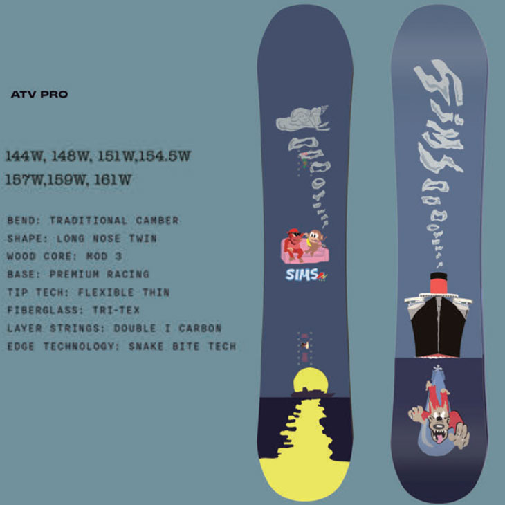 楽天市場】24-25 SIMS シムス スノーボード 板 ATV PRO エーティーブイ