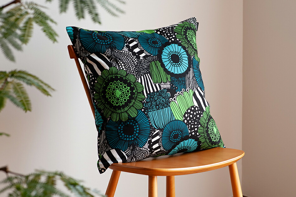 楽天市場】クッションカバー シイルトラプータルハ ホワイト×グリーン