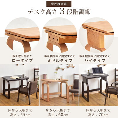 楽天市場】デスク高さ3段階 パーソナルこたつ 3点セット 70×50 一人用