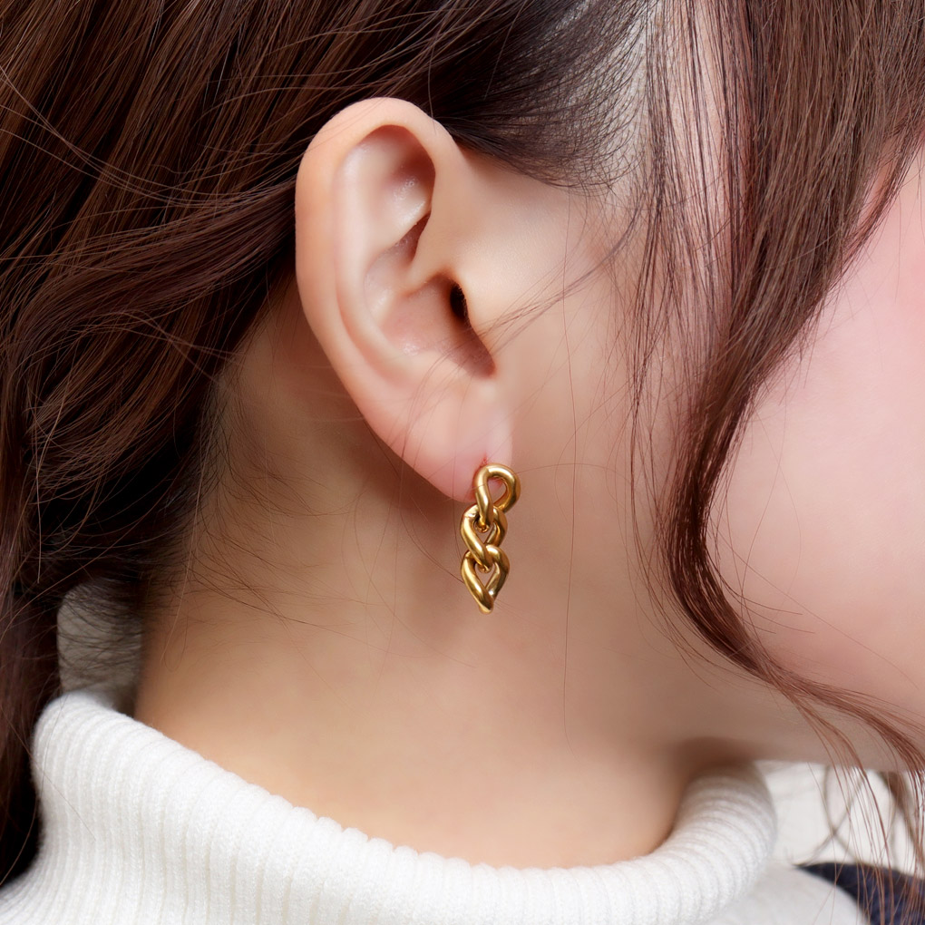 楽天市場】喜平 チェーン ドロップ ピアス 1P 片耳用 ステンレス