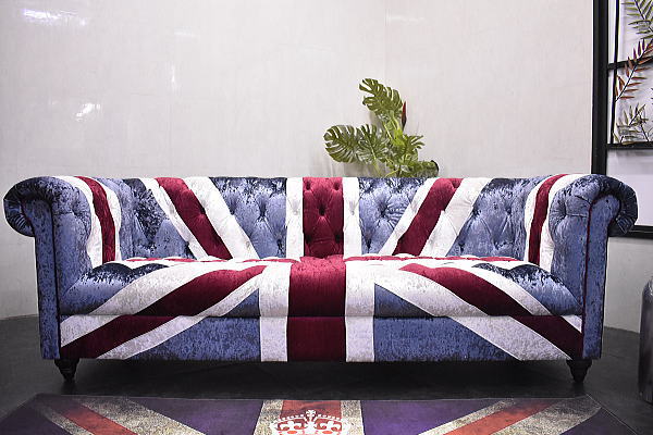 楽天市場】【開梱設置付】 チェスターフィールド調3人掛けソファー 3P