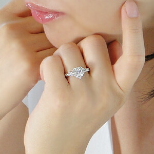 楽天市場】Pt900【1.0ct】ハートシェイプ ダイヤモンド リング【送料