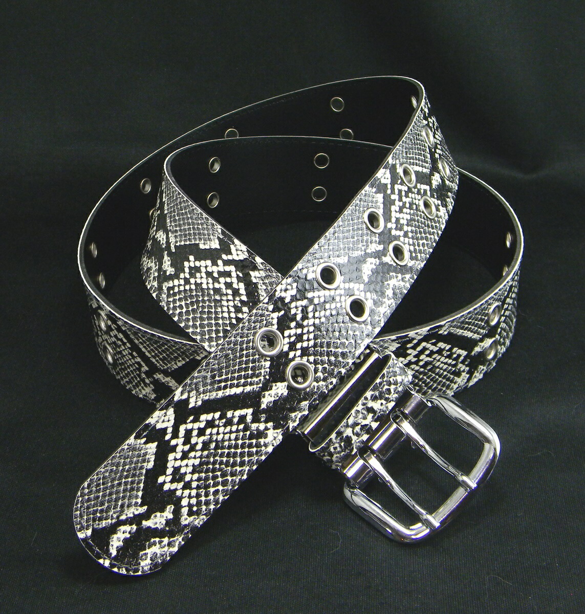 楽天市場】パイソン柄 ベルト ヘビ革風 蛇柄 ロックファッション 日本