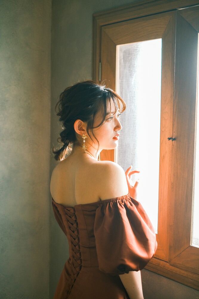 楽天市場】カラードレス テラコッタ 前撮り 二次会 オフショルダー