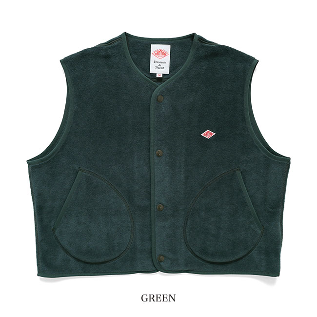 楽天市場】DANTON ダントン ショート丈 フリース ベスト DT-A0521 襟